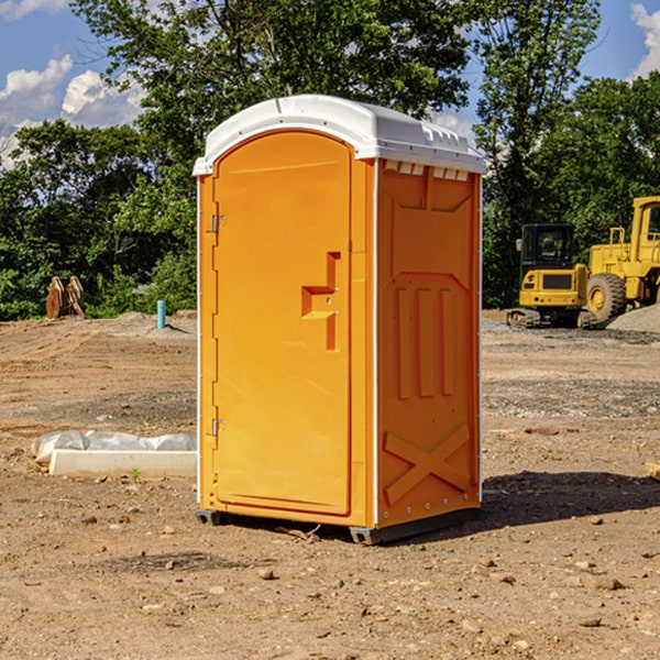 how often are the portable restrooms cleaned and serviced during a rental period in Dawes County